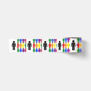 LGBTQ Gay Man Silhouette und Regenbogen Männer Satinband