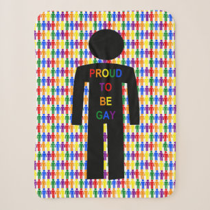 LGBTQ Gay Man Silhouette und Regenbogen Männer Sherpadecke