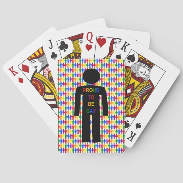 LGBTQ Gay Man Silhouette und Regenbogen Männer Spielkarten (Rückseite)