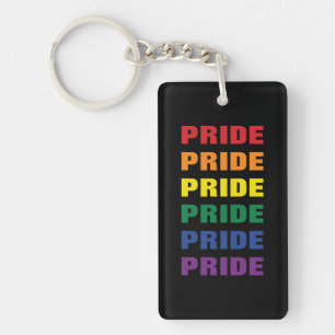 LGBTQ Gay Pride Anpassbarer Wiederholter Text Schlüsselanhänger