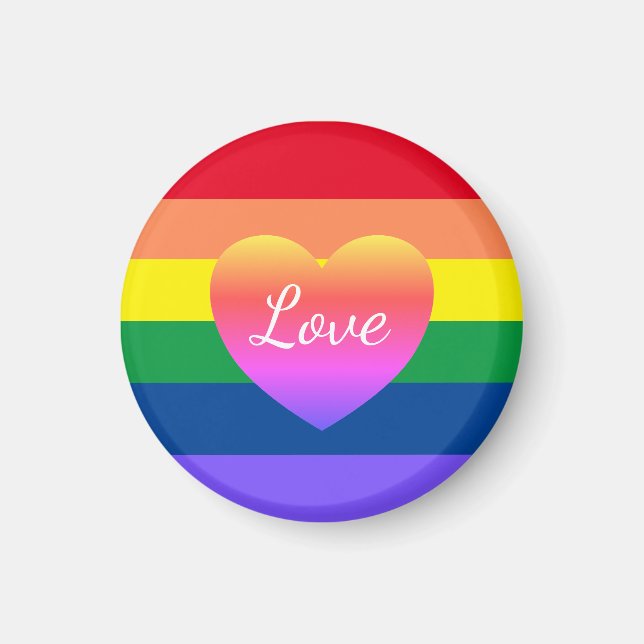 LGBTQ Gay Pride Farbenfrohe Regenbogen Liebe Magnet (Vorne)