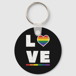 LGBTQ-Gay Pride-Flag Beunruhigte Grunge-Liebe Schlüsselanhänger