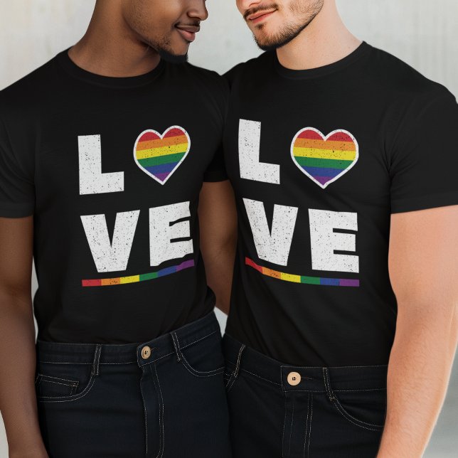 LGBTQ-Gay Pride-Flag Beunruhigte Grunge-Liebe T-Shirt (Von Creator hochgeladen)