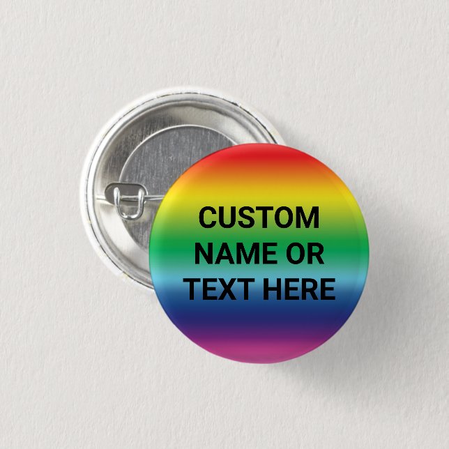 Lgbtq-Gay Pride für den benutzerdefinierten Text R Button (Vorne & Hinten)