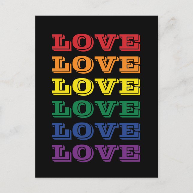 LGBTQ Gay Pride-Liebe Anpassbare, mehrfache Text Postkarte (Vorderseite)