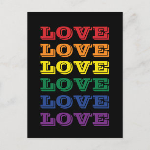 LGBTQ Gay Pride Liebe Anpassbarer Wiederholter Tex Postkarte