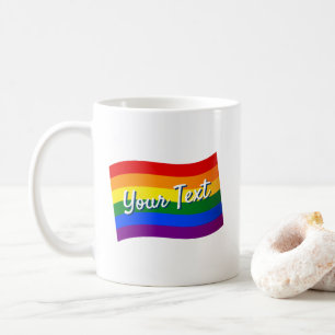 LGBTQ-Gay Pride mit Rainbow-Flag-Sondertext Kaffeetasse