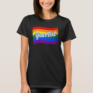 LGBTQ-Gay Pride mit Rainbow-Flag-Sondertext T-Shirt