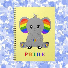 LGBTQ-Gay Pride - niedlicher Elefant mit Regenboge Notizblock