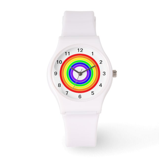 LGBTQ GAY PRIDE RAINBOW FARBE ZEIT FÜR GLEICHHEIT ARMBANDUHR (Vorderseite)