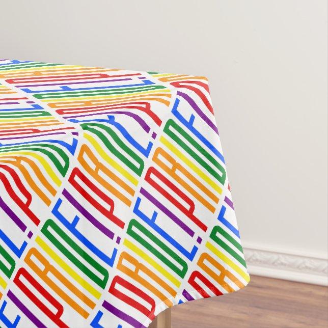 LGBTQ Gay Pride-Regenbogen-Typografie-Muster Tischdecke (Beispiel)