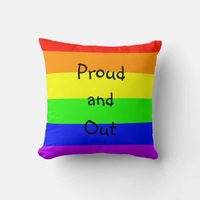 LGBTQ Gay Pride Regenbogenflagge ist stolz Kissen (Vorderseite)