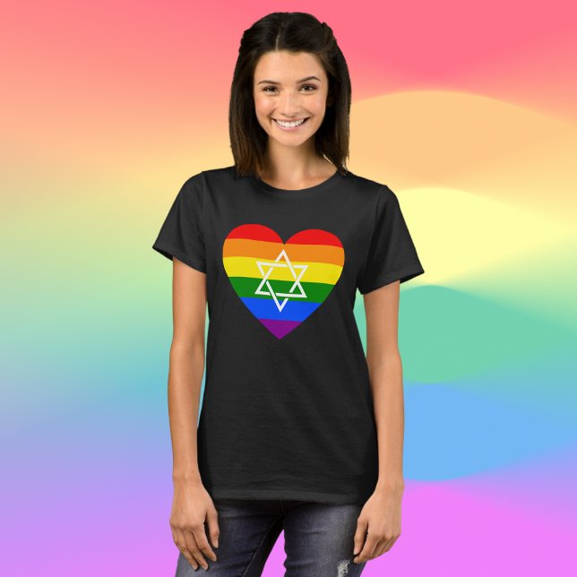 LGBTQ Gay Rainbow Flag Herz Jüdischer Star von Dav T-Shirt (Von Creator hochgeladen)