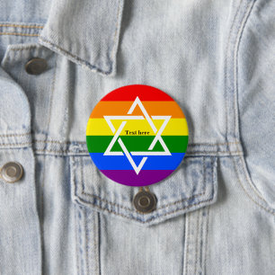 LGBTQ Gay Rainbow Flag Jüdischer Star von David Button