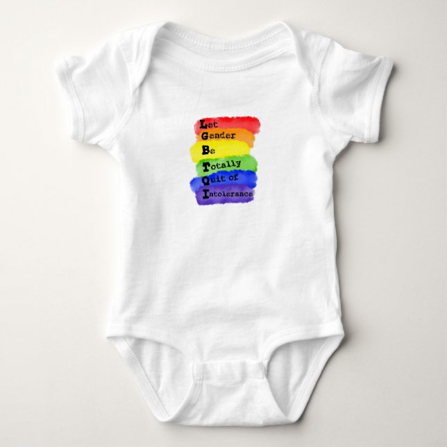 LGBTQ - Gelassen Geschlecht muss der Intoleranz ei Baby Strampler (Vorderseite)