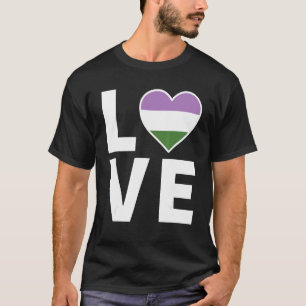Lgbtq Genderqueer Flag Herz Lgbtqia+ Liebe Geschle T-Shirt