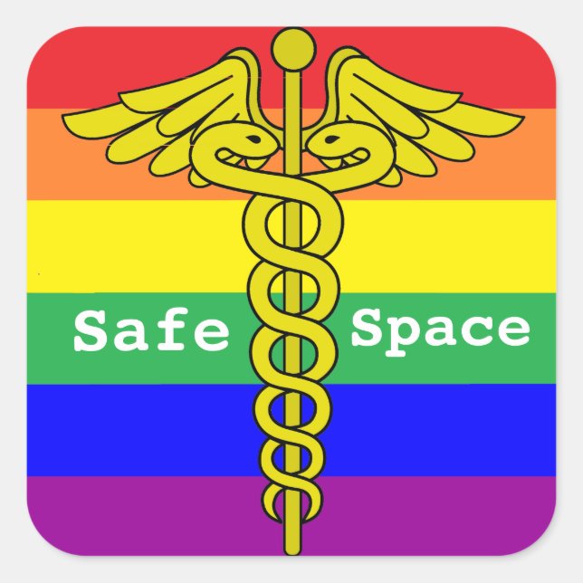LGBTQ Gesundheitssicherheit Quadratischer Aufkleber (Vorderseite)