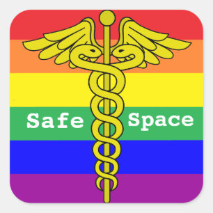 LGBTQ Gesundheitssicherheit Quadratischer Aufkleber
