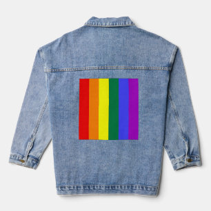 LGBTQ+-GLEICHWERTIGKEIT RAINBOW-FLAG JEANSJACKE