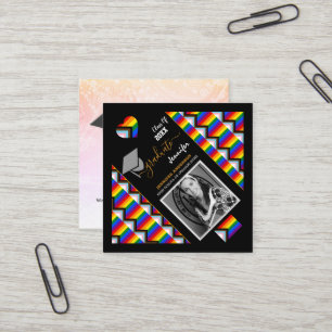 LGBTQ Graduate & Rainbow Progress Flag Abschluss Quadratische Visitenkarte