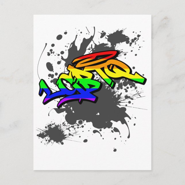LGBTQ Graffiti | LGBTQ+ Pride Postkarte (Vorderseite)