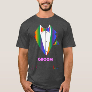 LGBTQ GroomTuxedo Rainbow Gay Pride Lesbian T-Shirt