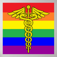 LGBTQ Healthcare Caduceus Sign Wall Art