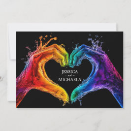 🌈 ❤️ LGBTQ Herz der Hochzeit Einladung