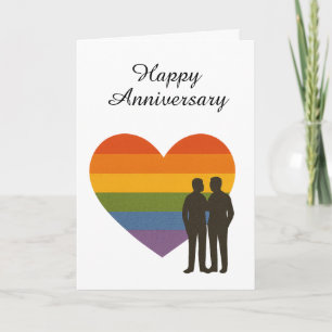 LGBTQ+ Herz-Pride-Jubiläum – Schwule Liebe  Karte