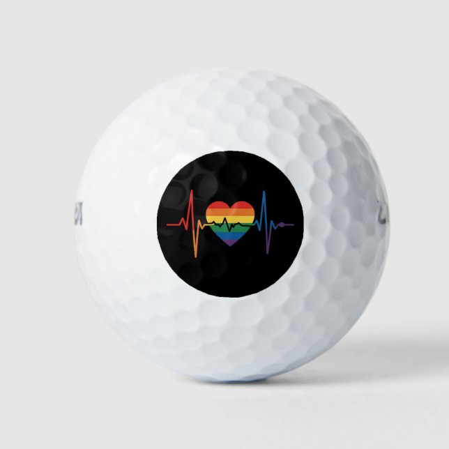 LGBTQ Herzschlag Herzschmerzen Gay Lesbian Trans B Golfball (Vorderseite)