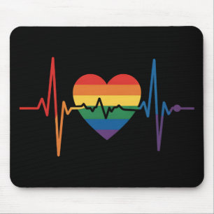 LGBTQ Herzschläge Herz Stolz Schwul Lesbisch Trans Mousepad