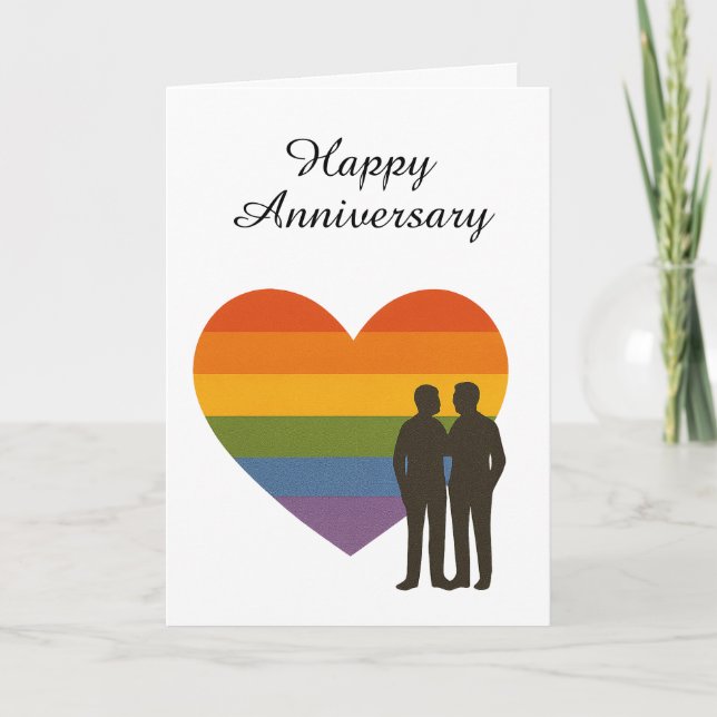 LGBTQ+ Herzstolperjubiläum - Gay Couple Liebe Karte (Vorderseite)