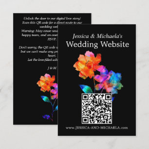 🌈 LGBTQ Hochzeitswebsite-Adresse Petals & Pride Begleitkarte
