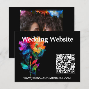 🌈 LGBTQ Hochzeitswebsite & Foto Petals & Pride Begleitkarte