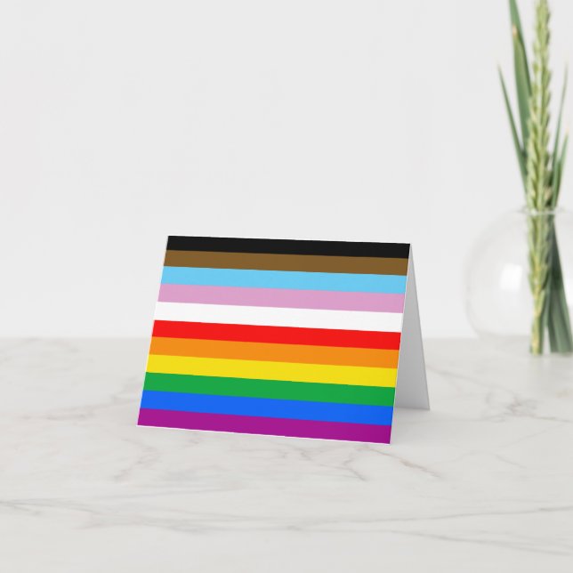 LGBTQ+ INKLUSIVE PRIDE FLAG DANKESKARTE (Vorderseite)
