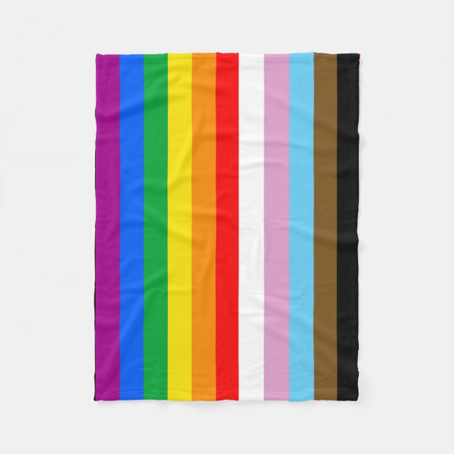 LGBTQ+ INKLUSIVE PRIDE FLAG FLEECEDECKE (Vorderseite)