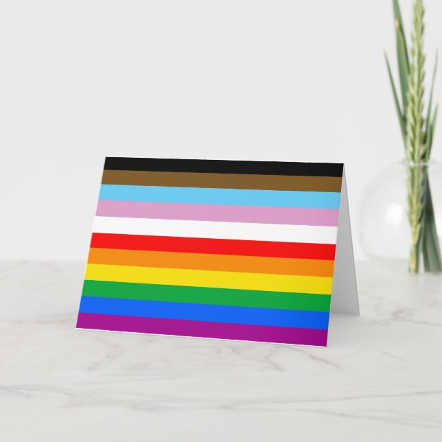 LGBTQ+ INKLUSIVE PRIDE FLAG KARTE (Vorderseite)