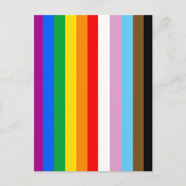LGBTQ+ INKLUSIVE PRIDE FLAG POSTKARTE (Vorderseite)