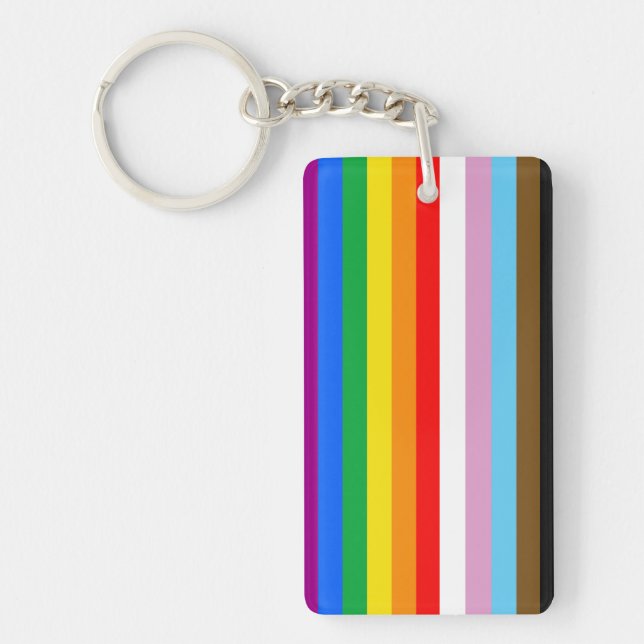 LGBTQ+ INKLUSIVE PRIDE FLAG SCHLÜSSELANHÄNGER (Vorderseite)