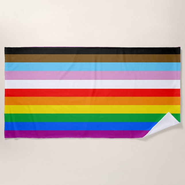 LGBTQ+ INKLUSIVE PRIDE FLAG STRANDTUCH (Vorderseite)