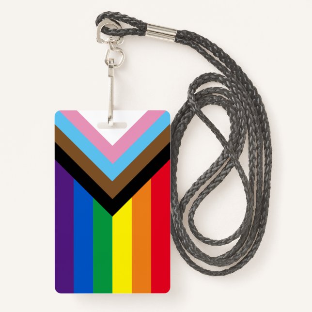 Lgbtq inklusive Regenbogenflagge Diversity Gay Pri Ausweis (Vorderseite mit Schlüsselband)