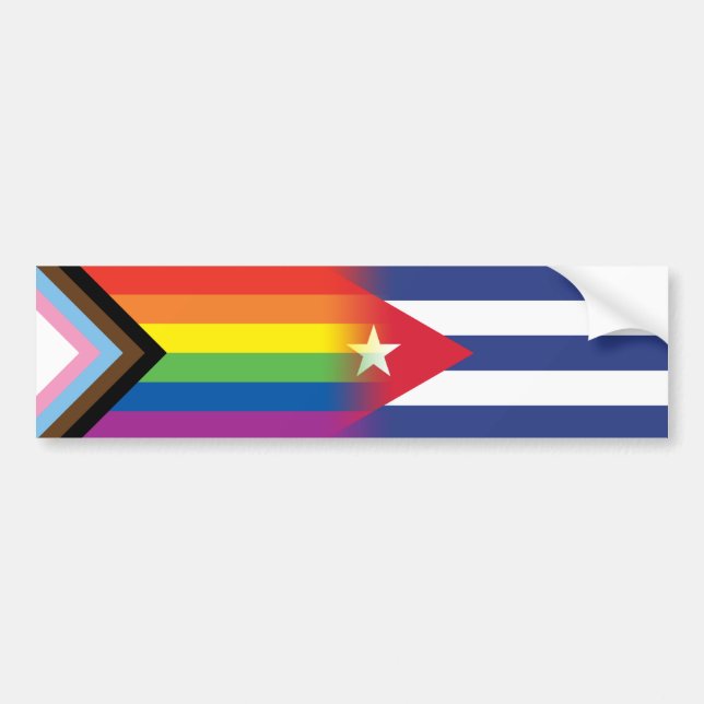 LGBTQ: inklusives Progress-Pride-Flag für Kuba Autoaufkleber (Vorne)