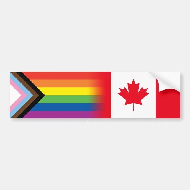 LGBTQ - Inklusives Progress-Pride-Flag Kanadische  Autoaufkleber (Vorne)