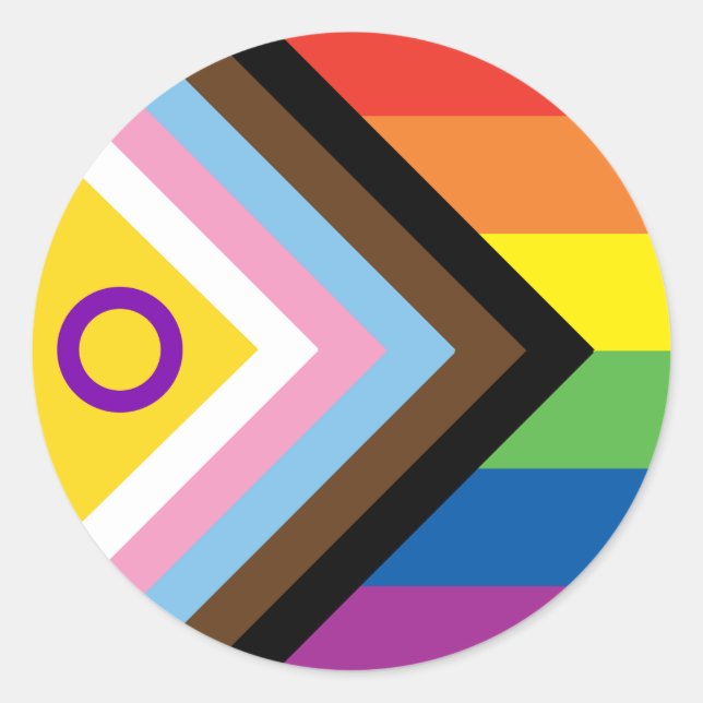 LGBTQ Intersex-Inklusiv-Progress-Preis Runder Aufkleber (Vorderseite)