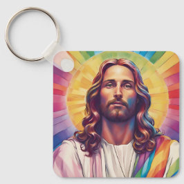 LGBTQ+ Jesus Gay Pride, Regenbogen Jesus Schlüsselanhänger