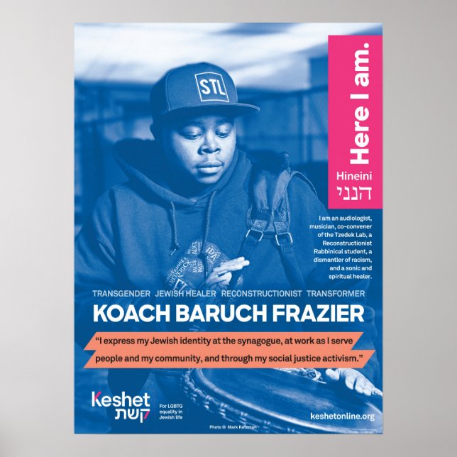 LGBTQ Jewish Heroes Poster - Koach Baruch Frazier (Vorne)