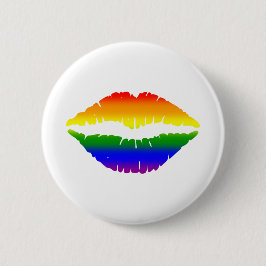 LGBTQ Kuss-Lippenregenbogen Button