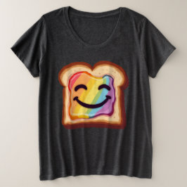 LGBTQ lächelnde Scheibe Toast überzogen mit pulsie Große Größe T-Shirt