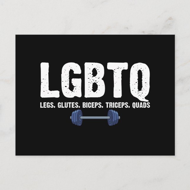 LGBTQ Legs Glutes Biceps Triceps Quads Gym Lover Postkarte (Vorderseite)