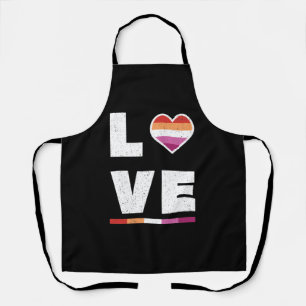 LGBTQ Lesben-Stolzflagge abgenutzt Grunge Liebe Schürze